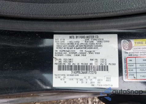 2010 Ford Fusion Hybrid from USA, damaged, VIN 3FADP0L36AR172270
